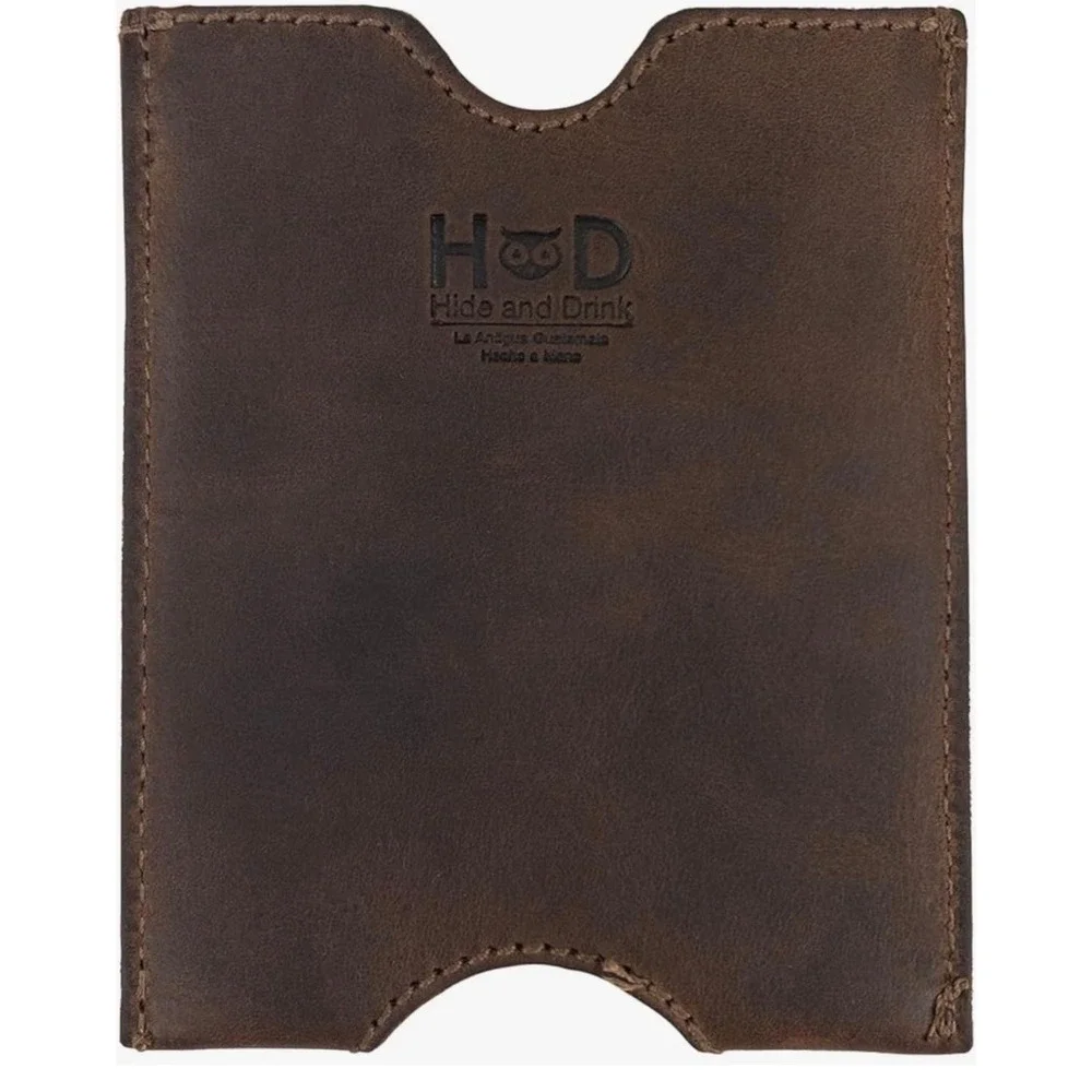 Hide and Drink Leather Passport Sleeve Bourbon Brown Minimalist Travel Cover